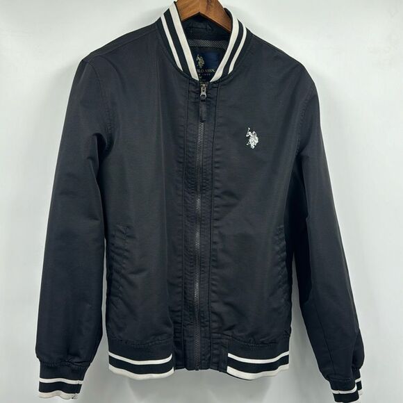US Polo Assn Black Bomber Jacket Medium - Picture 1 of 5